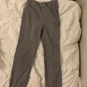 High waisted skinny gingham pants